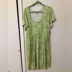 Torrid Light Green Floral Midi Dress